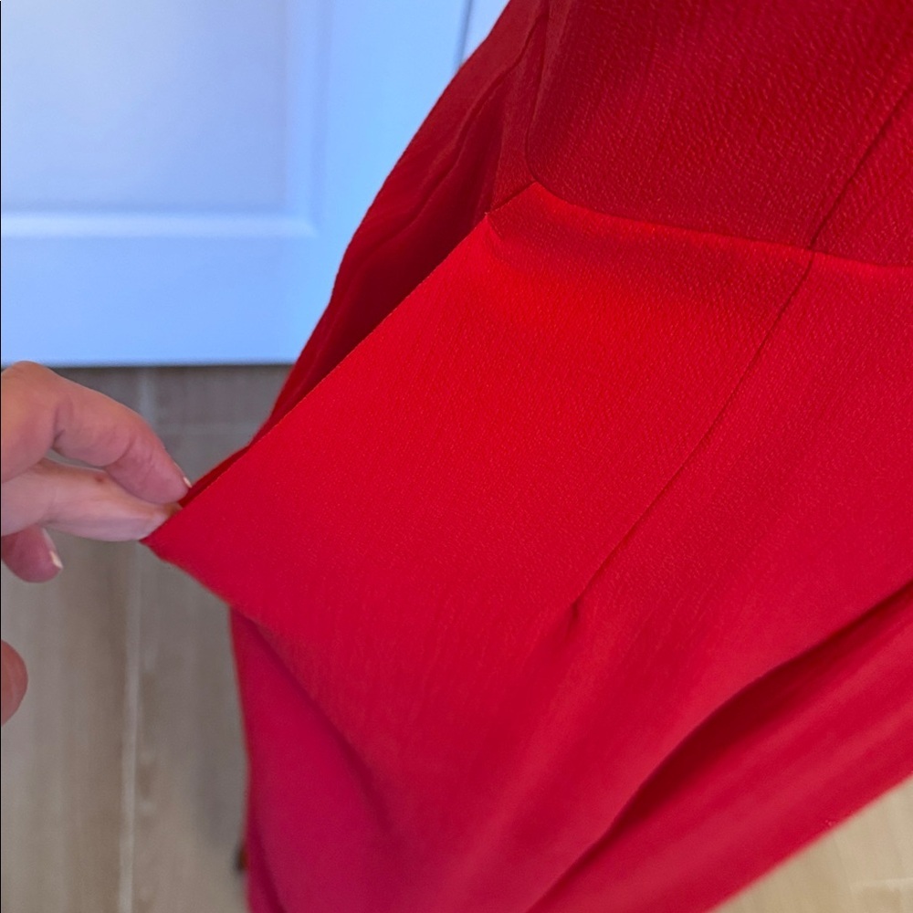 Whistles Red Ruffle-Shoulder Jumpsuit - Picture 4 of 14